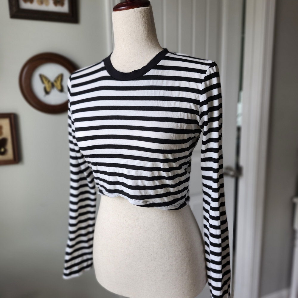 Gypsy Warrior Monochrome Striped Long Sleeve Top